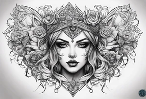 Gothic style sleeve tattoo idea