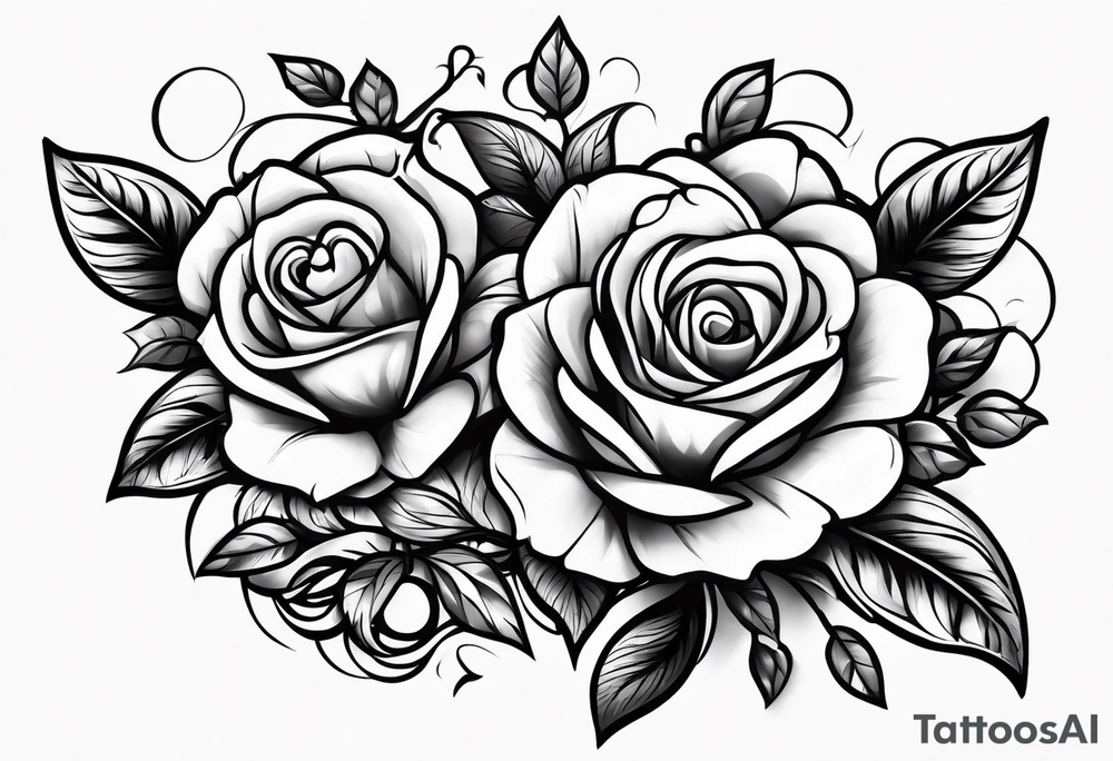 A lighting with roses around it tattoo idea