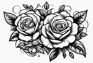 A lighting with roses around it tattoo idea