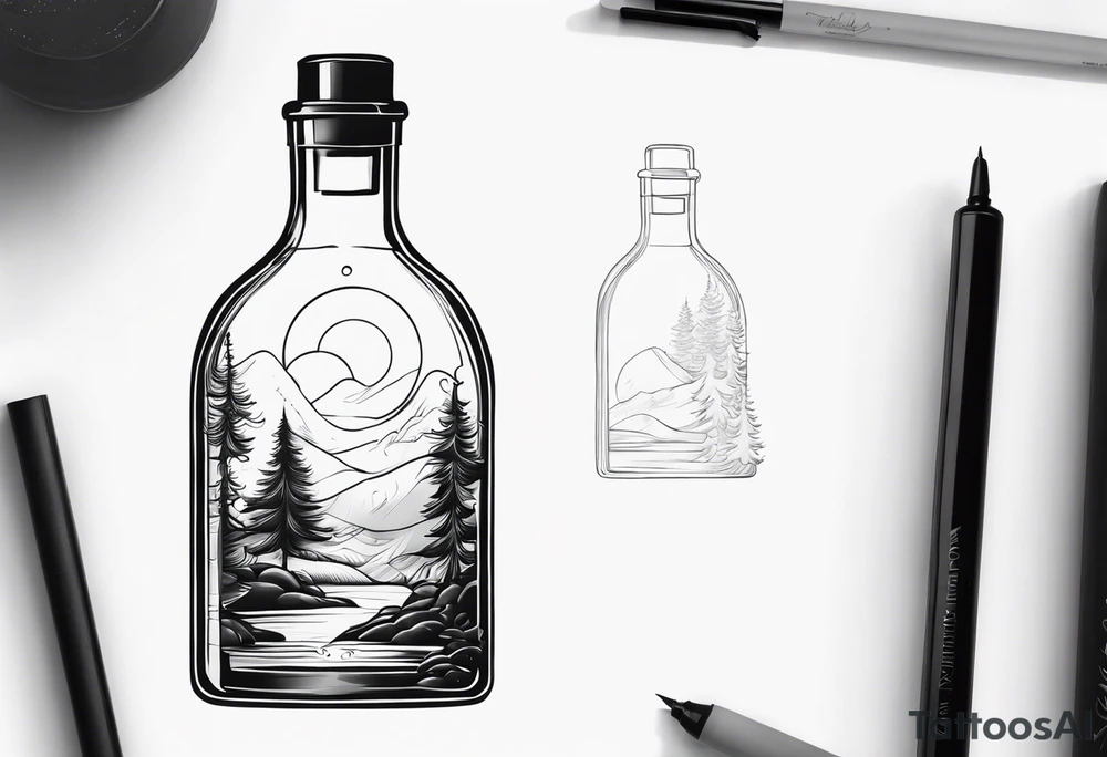 SPIRIT IN BOTTLE tattoo idea