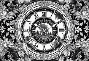 clock, time, forest, underground, grave, crypto tattoo idea