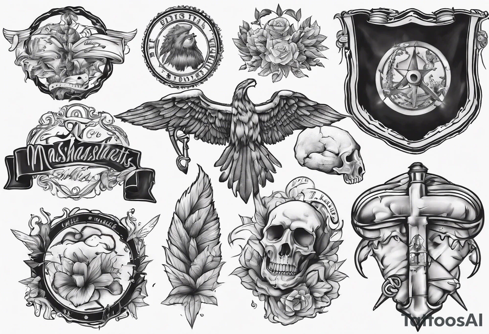 Massachusetts pride colors tattoo idea