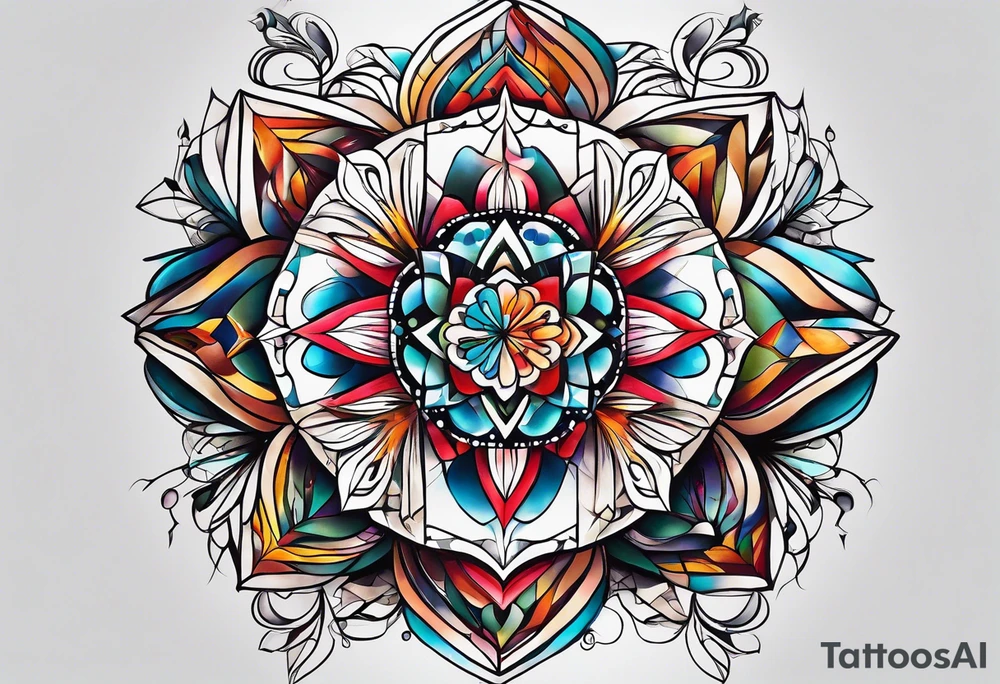 Geometrical painting tattoo idea