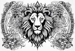 tattoo full sleeve that includes lion, cancer, aquarius and sagittarius signs tattoo idea