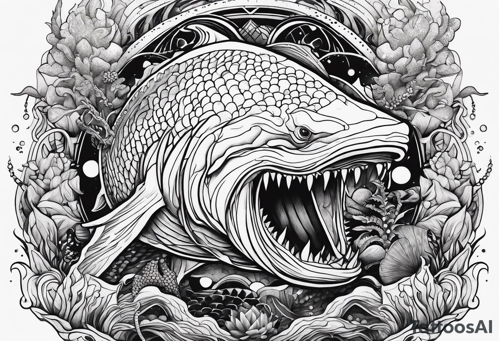 Sea mythick creatures tattoo idea