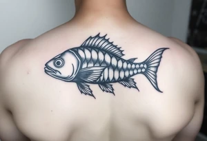 Evil black fish tattoo idea