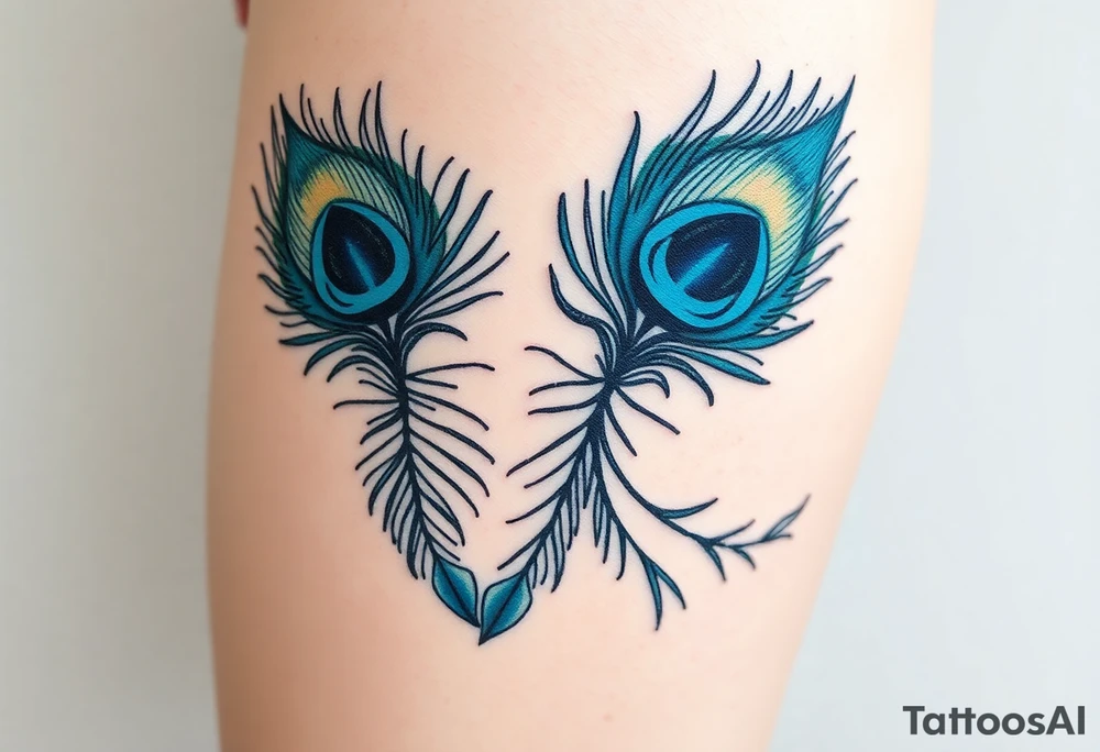 Peacock feathers tattoo idea