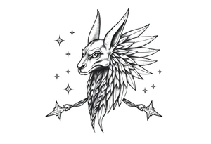 anubis,stars tattoo idea