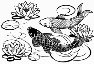 Koi fish and water lilies. tattoo idea