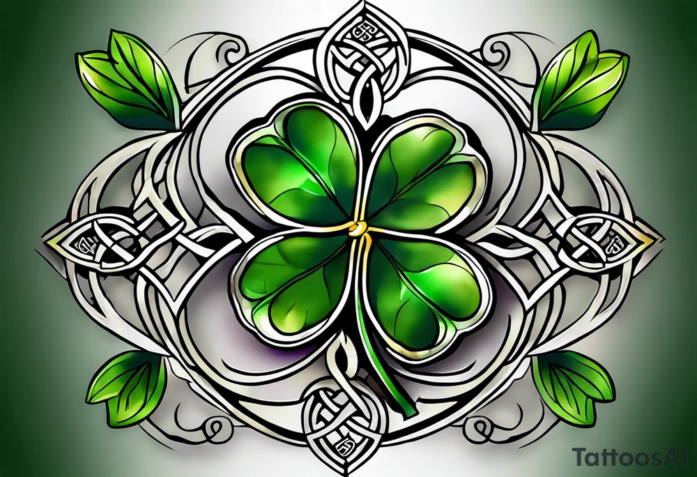 4 leaf clover celtic tattoo idea