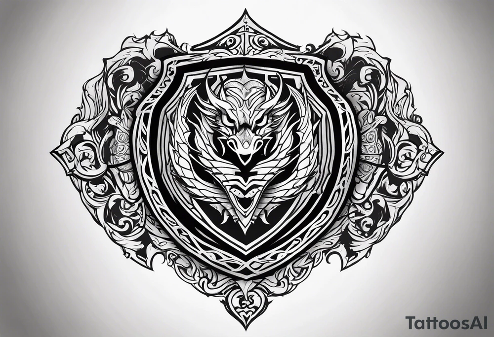 Valhalla sheild dragon tattoo idea
