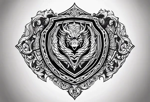 Valhalla sheild dragon tattoo idea