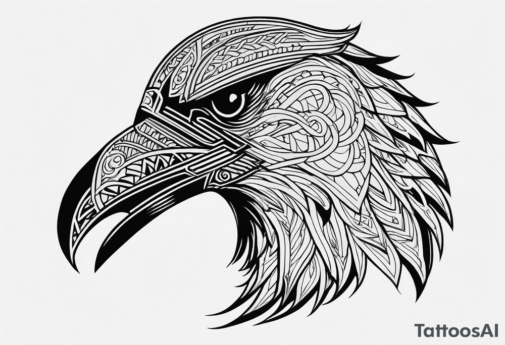 Viking Crow in a Viking style tattoo idea