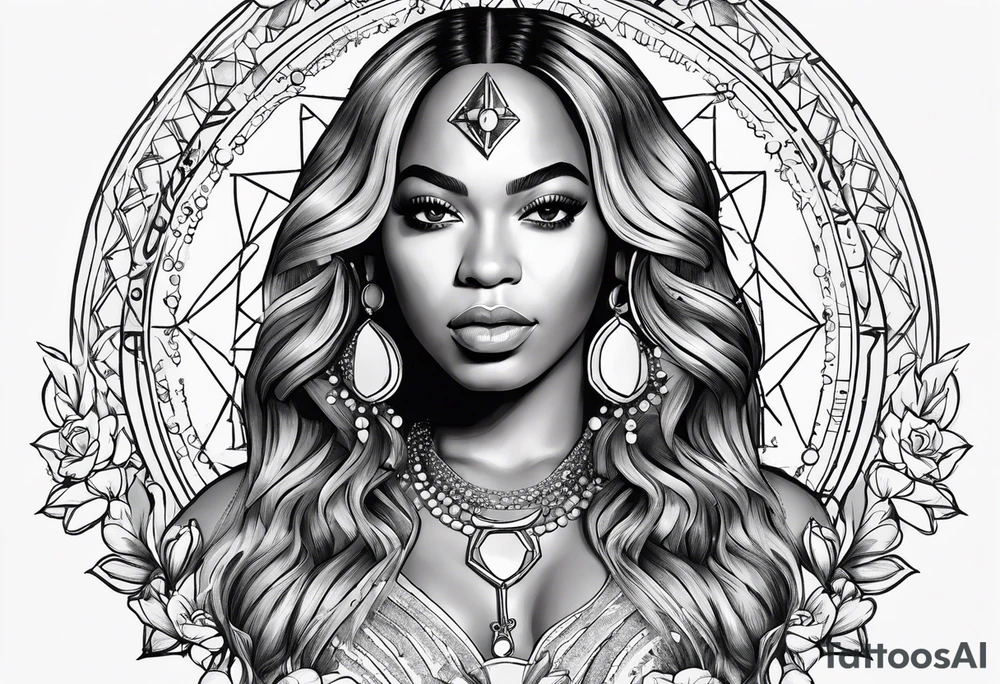 Beyoncé as the Libra zodiac sign in the stars tattoo idea
