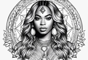Beyoncé as the Libra zodiac sign in the stars tattoo idea