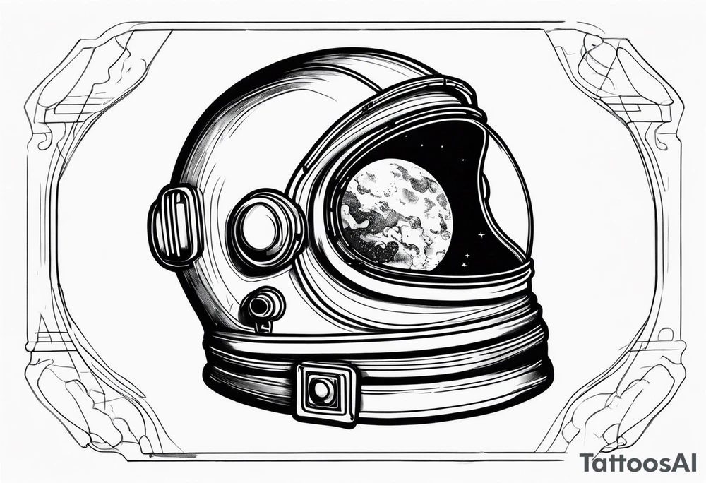 astronaut helmet filled with memories tattoo idea