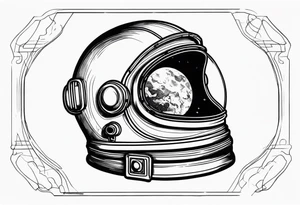 astronaut helmet filled with memories tattoo idea