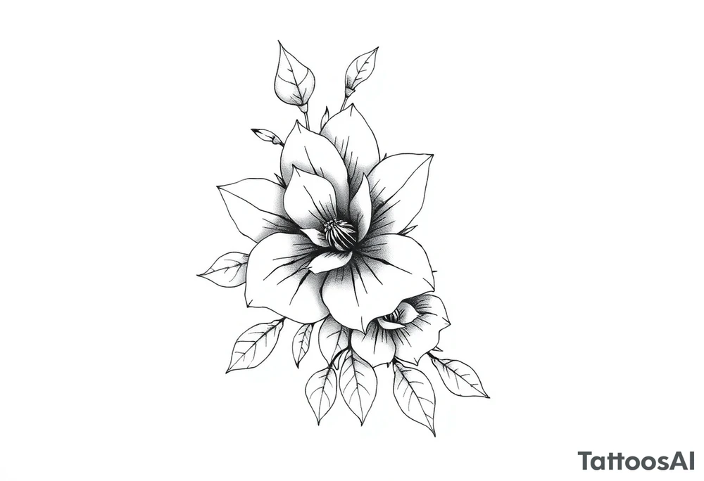 feminine flower sleeve tattoo idea