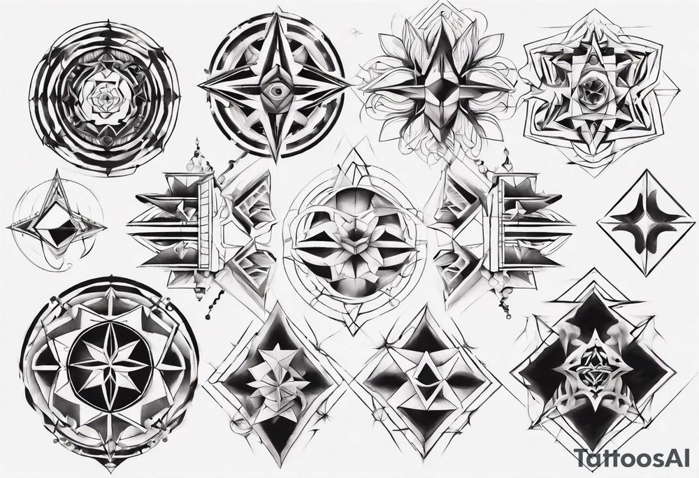 Geometrical symmetry tattoo idea