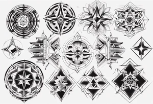 Geometrical symmetry tattoo idea