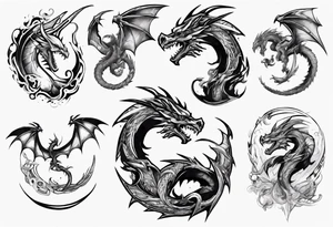 a wyvern with its rider tattoo idea