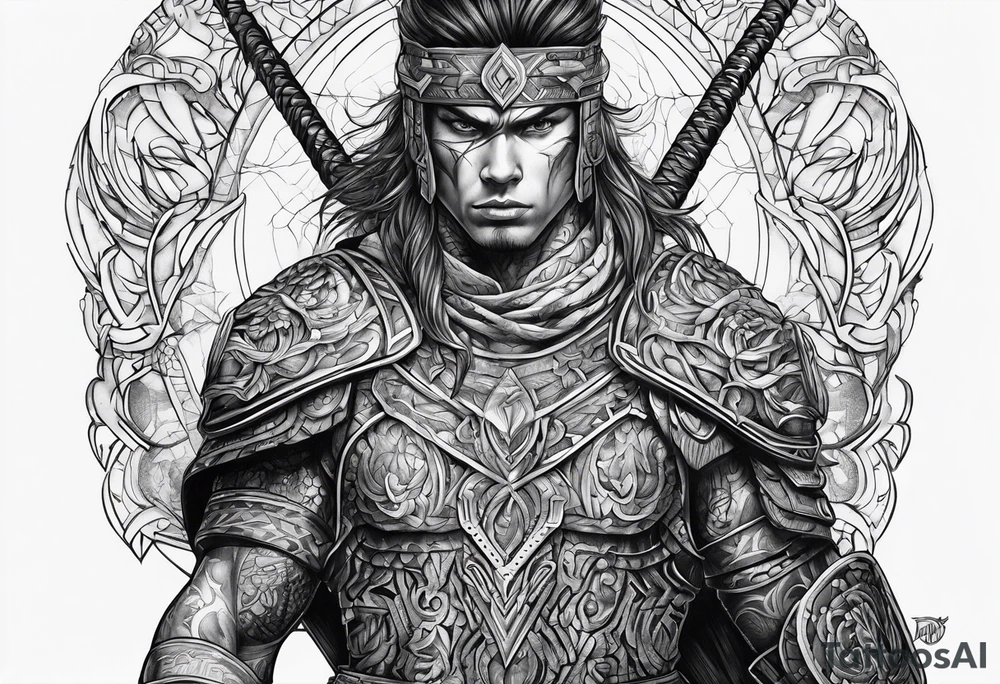 Wire warrior tattoo idea