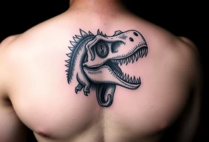 Dilophosaurus staring at you showing teeth 
mean looking tattoo idea