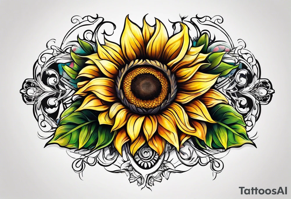 Sunflower chain tattoo idea