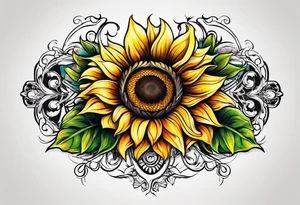 Sunflower chain tattoo idea