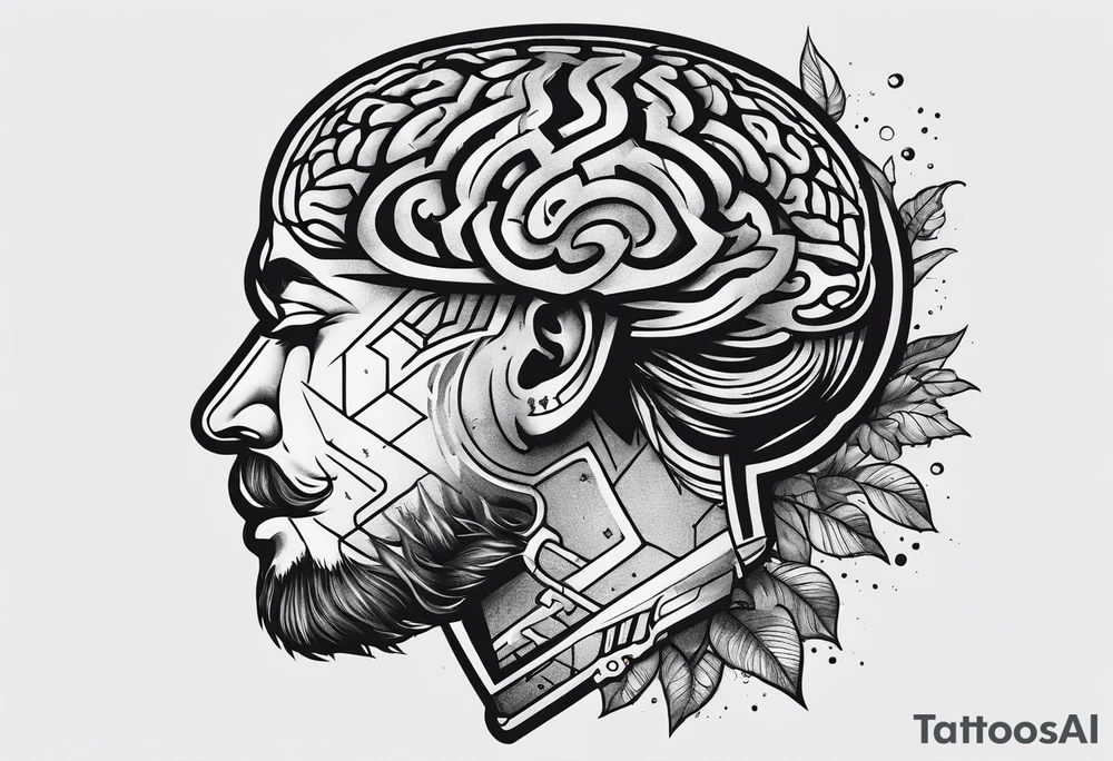 Knife going through brain tattoo idea