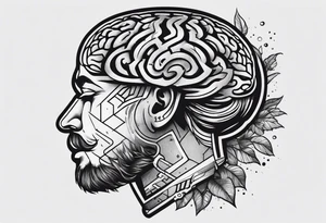Knife going through brain tattoo idea