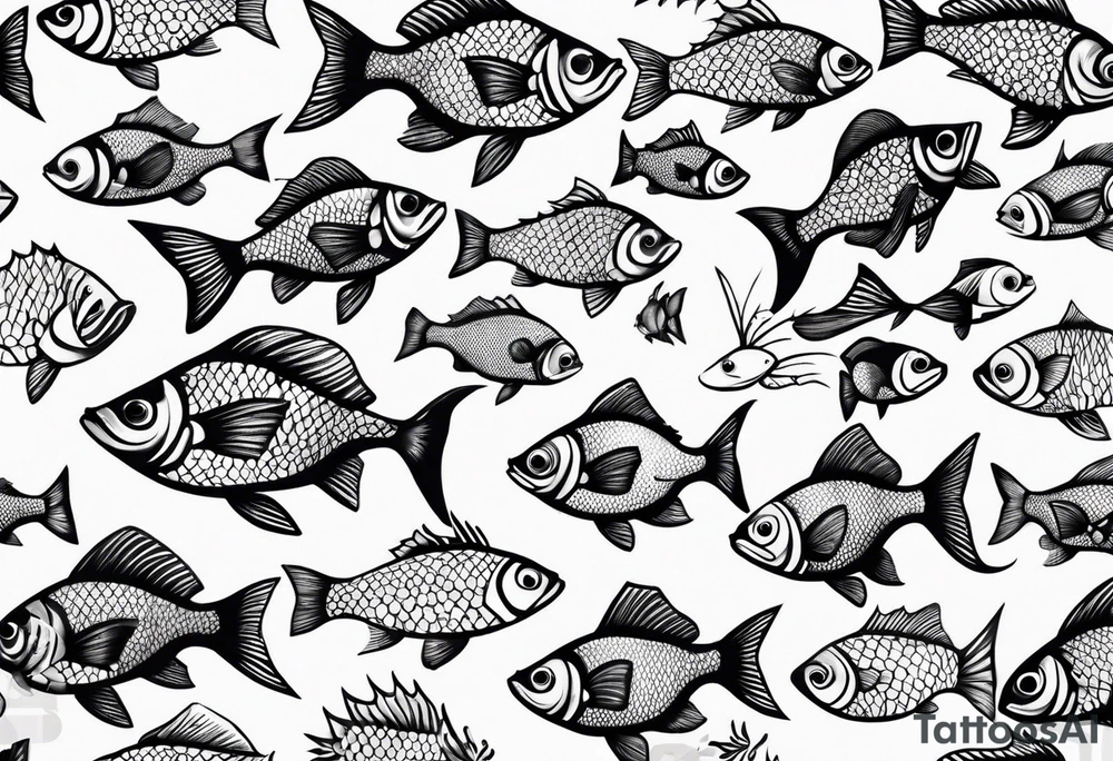 Shoal of small fish tattoo idea