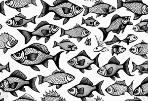 Shoal of small fish tattoo idea
