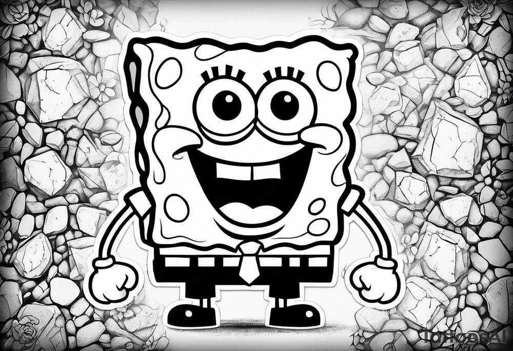 SpongeBob hanging with stone cold tattoo idea