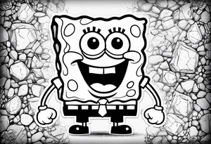 SpongeBob hanging with stone cold tattoo idea