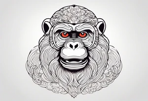 traditional japanese art monkey tattoo idea