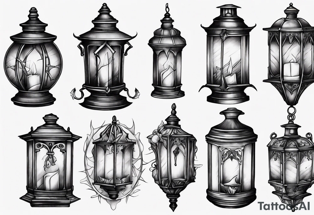 Gothic lantern tattoo idea
