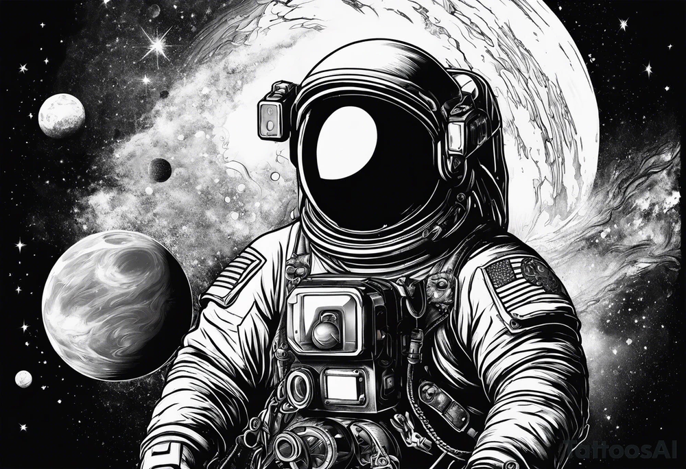 Space Astronau Cosmos tattoo idea