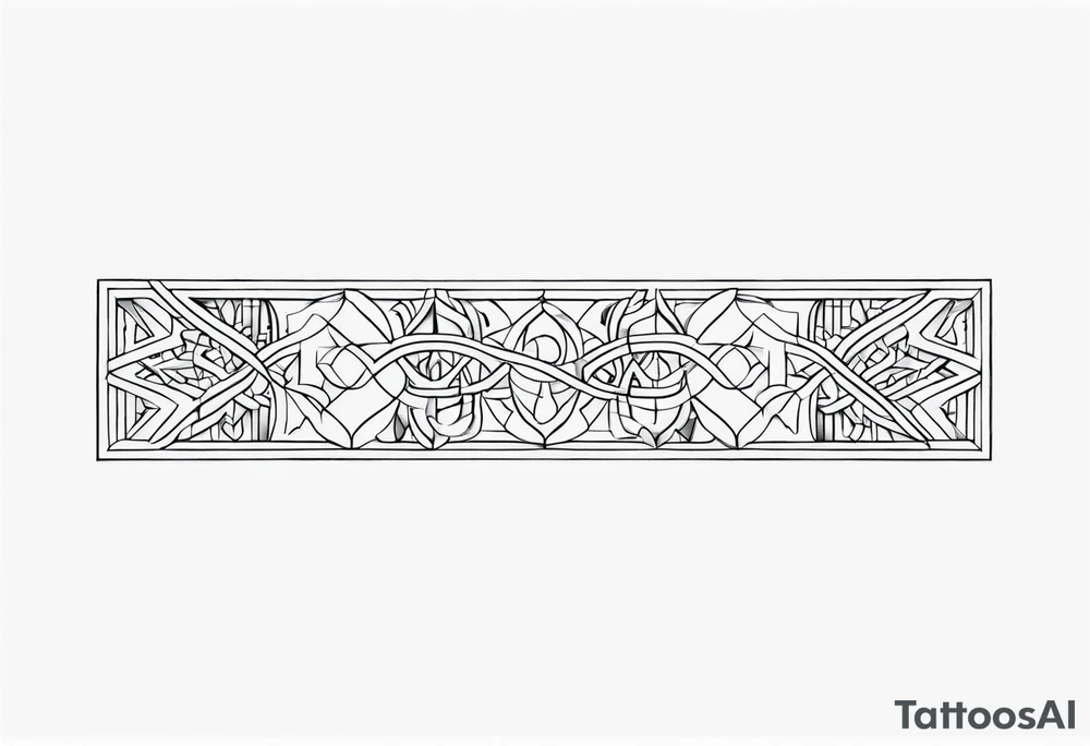 Thin line of a Nordic chain that surrounds the forearm, tattoo idea
