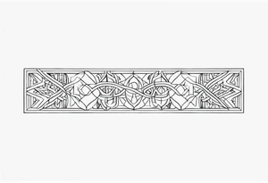 Thin line of a Nordic chain that surrounds the forearm, tattoo idea