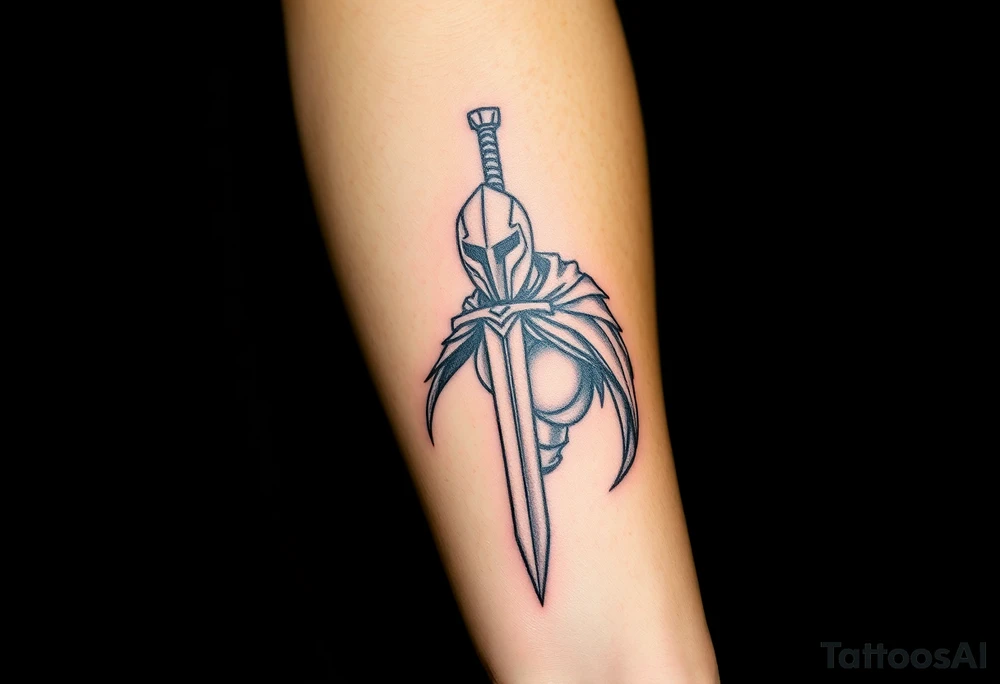 power full 
knight with sword tattoo idea