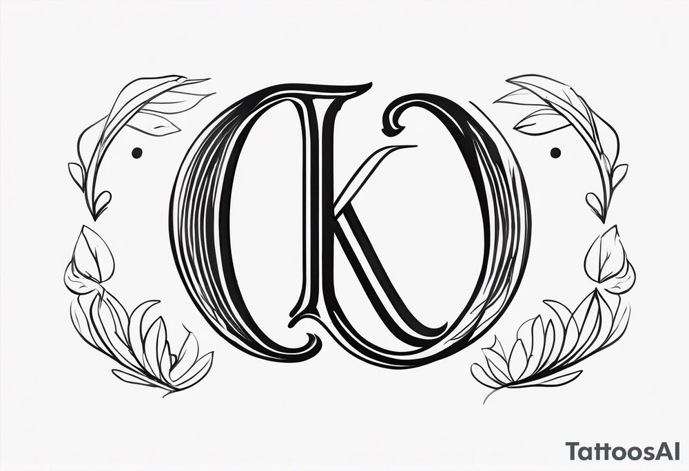 Clean, thin lines forming a monogram. The "K" and 3 tattoo idea Clean, thin lines forming a monogram. The "K" and 3 tattoo idea