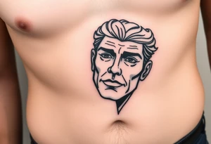 Face on stomach tattoo idea