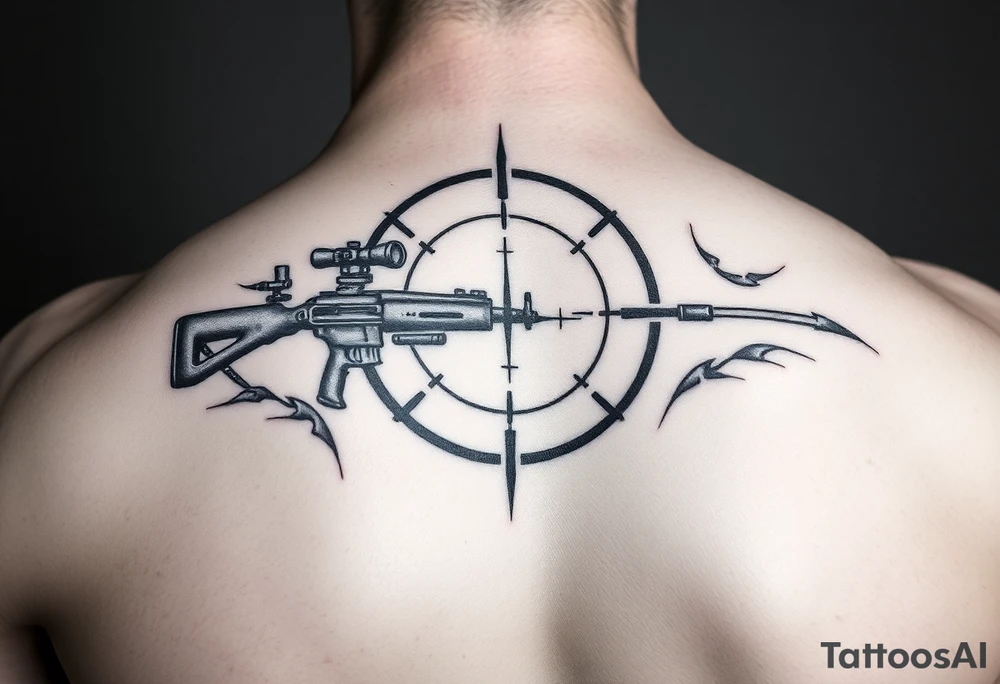 2d tattoo of sniper crosshairs tattoo idea