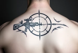 2d tattoo of sniper crosshairs tattoo idea