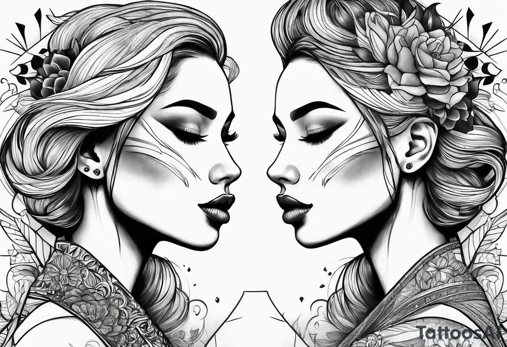 Give a idea for two people to get tattoos that compliment each other that show a “meant to be” type tattoo idea