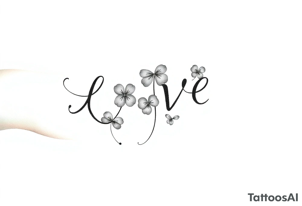 Love 4 leaf clovers tattoo idea
