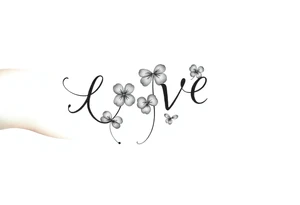Love 4 leaf clovers tattoo idea