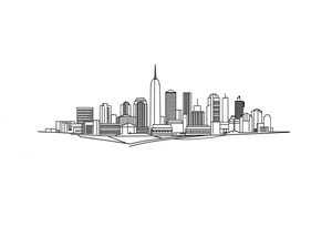 abstract, line drawing of the downtown phoenix az skyline tattoo idea