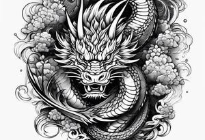 give me an asian gangster style tattoo with a dragon for the back tattoo idea